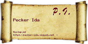 Pecker Ida névjegykártya