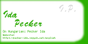 ida pecker business card